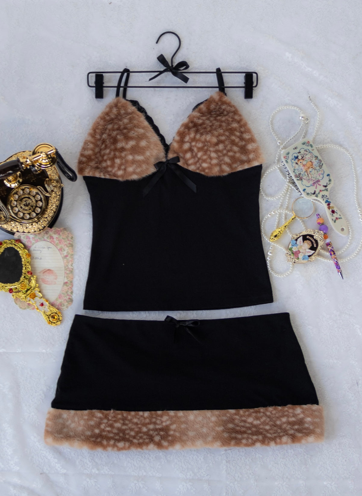 ❀ Black Bambi Mini Skirt ❀